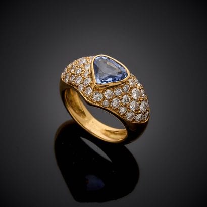 Bague bandeau en or jaune 750 millièmes,...
