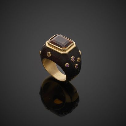 CHRISTINE ESCHER.
Importante bague dôme en...
