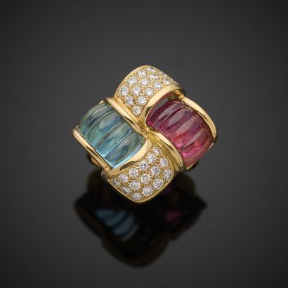 Bague en or jaune 750 millièmes, le chaton...