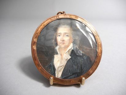 DUVIEUX - Miniature d'un homme à la cravate...