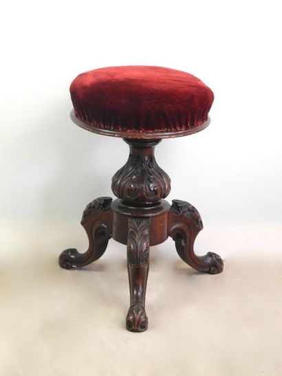 Tabouret de piano. XIXe siècle.