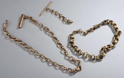 CHAÎNE giletière en or jaune 18K à maillons...