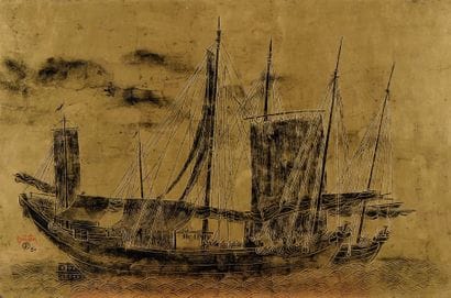 TRAN PHUC DUYEN (1923 - 1993)

Deux jonques.
Panneau...