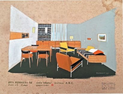 Roger LANDAULT (1919-1983)
Chauffeuse à structure...