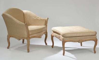 Chaise longue brisée en frêne sculpté à la...