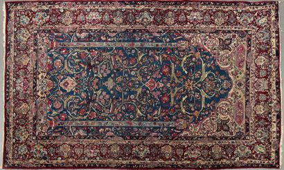 Petit tapis KIRMAN le velours en laine, chaîne,...