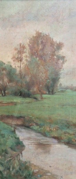 Émile BASTIEN LEPAGE (1854 - 1938)
Le ruisseau.
Huile...