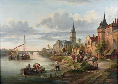 P. LING (XIXe ou XXe siècle)
«Rivière près...