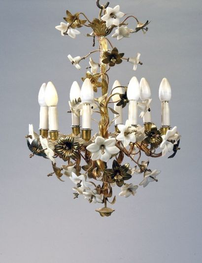 Petit lustre d'église à huit lumières en...
