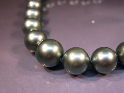 Collier de perles de culture de Tahiti en...