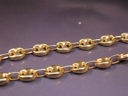 Collier en or jaune maille grain de café....
