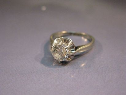 Bague en or et platine sertie d'un diamant...