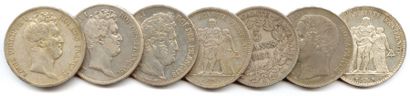 LOT de vingt sept pièces de 5 francs argent...