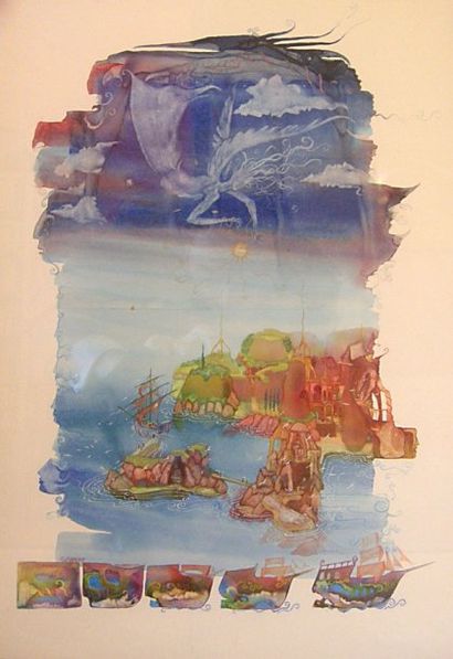 - GANNAT
Aquarelle signée en bas à gauche...
