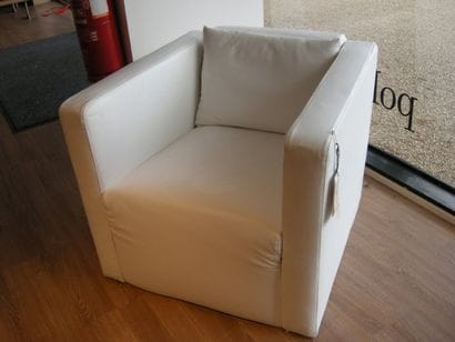 Fauteuil club Garniture cuir blanc Modèle...