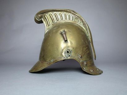 Coque de casque à cimier de Sapeur-Pompier,...