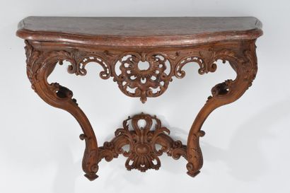 Console d’applique en chêne naturel mouluré...