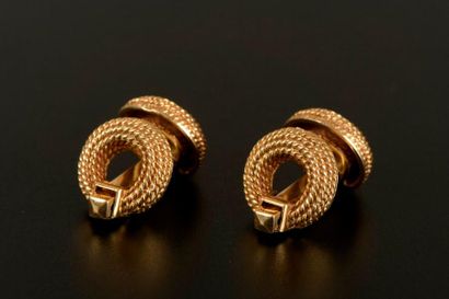Paire de boutons de manchette en or jaune...