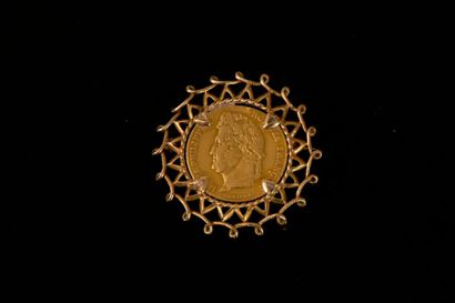 Pendentif circulaire en or jaune 18K, la...