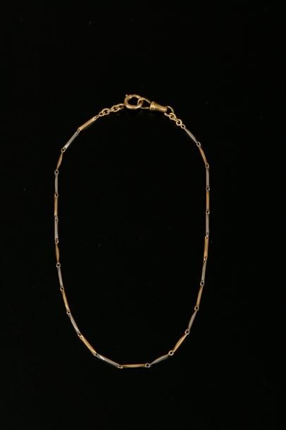 Chaîne giletière articulée en or 18K de deux...