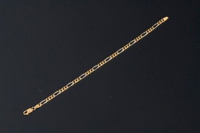 Bracelet gourmette à mailles alternées en...