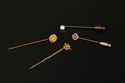 Ensemble de quatre épingles de cravate en...