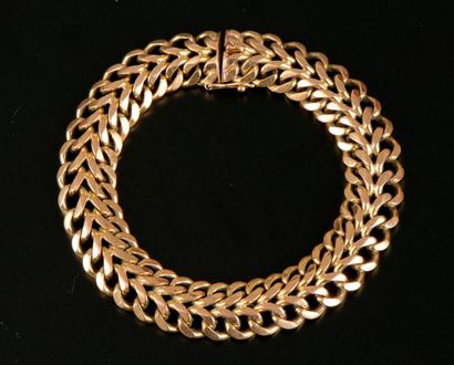 Bracelet à maille gourmette double en or...