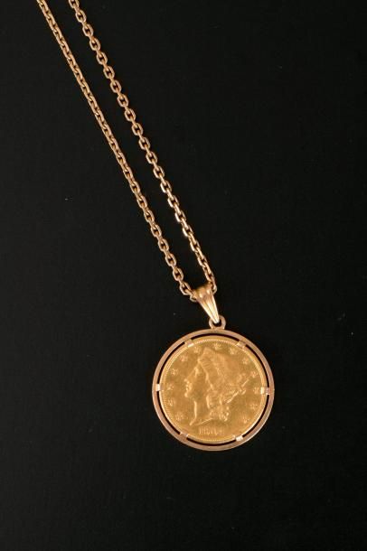 Pièce de 20 dollars américains en or jaune...