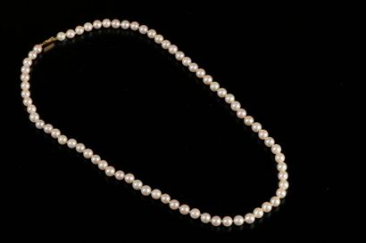 Collier de soixante-et-onze perles de culture...