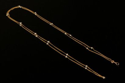 Sautoir de montre en or jaune 14K à fines...