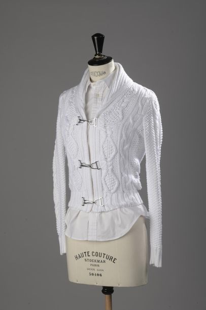 RALPH LAUREN
Gilet en maille de coton blanc,...