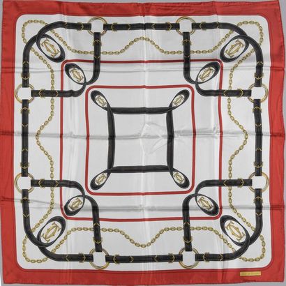 CARTIER
Foulard en soie à motif de chaînette...