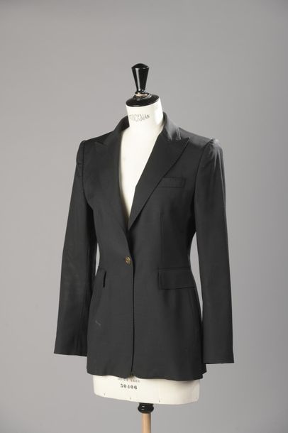 DOLCE GABBANA 
Blazer en laine noir, col...