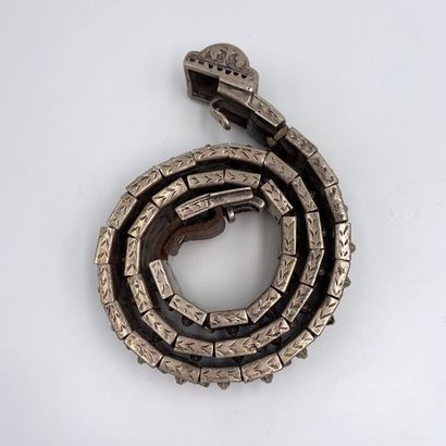 BELT in silver (875) partially openwork and...