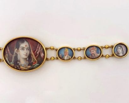 GOLDEN METAL BRACELET, composed of painted...