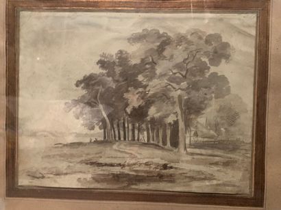 Ecole anglaise du XIXème siècle 

Feuille...