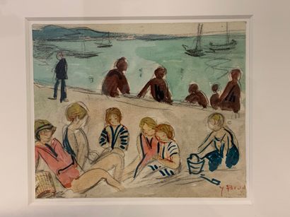 LOT de quatre oeuvres d'Yvonne BRUDO (XXe...