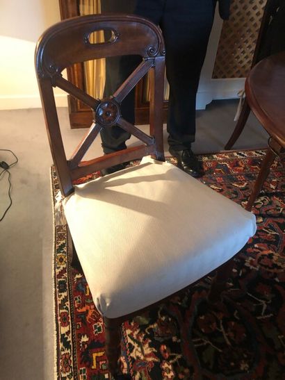 Série de six chaises de salle à manger en...