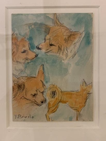 LOT de quatre oeuvres d'Yvonne BRUDO (XXe...