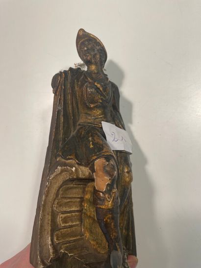 Statuette en bois à patine doré.

H : 17,5...