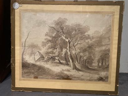 Ecole anglaise du XIXème siècle 

Feuille...