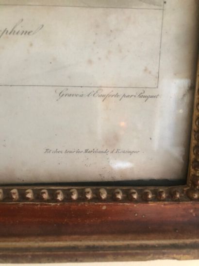 Napoléon et Joséphine 

Deux gravures formant...
