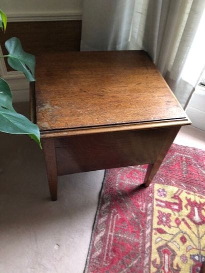 Meuble coffre bidet en bois naturel (manque...