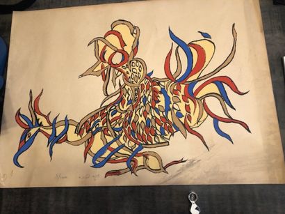 ECOLE DU XXe siècle

Le coq

Lithographie.

Signée...