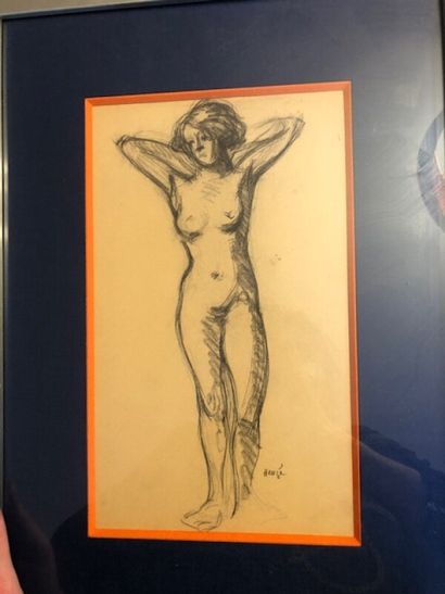 Lot de 3 dessins : 

- Edmond Amédée HEUZE...
