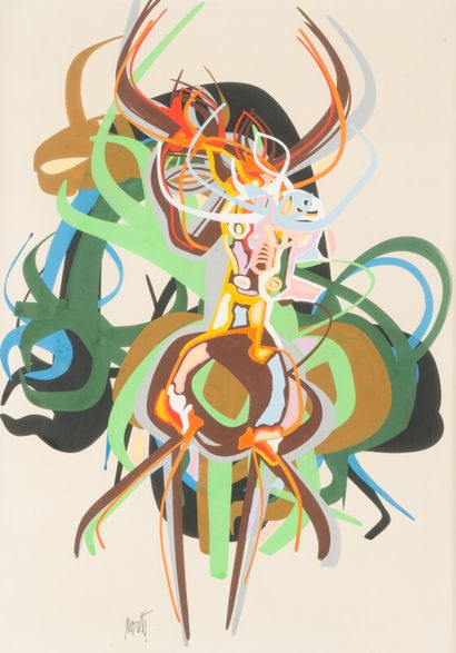 Raymond MORETTI (1931-2005)

Le Taureau

Gouache...