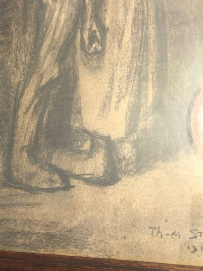 Lot de dessins et reproductions :

-Ecole...