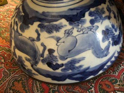 Bol en porcelaine bleu et blanc à décor de...