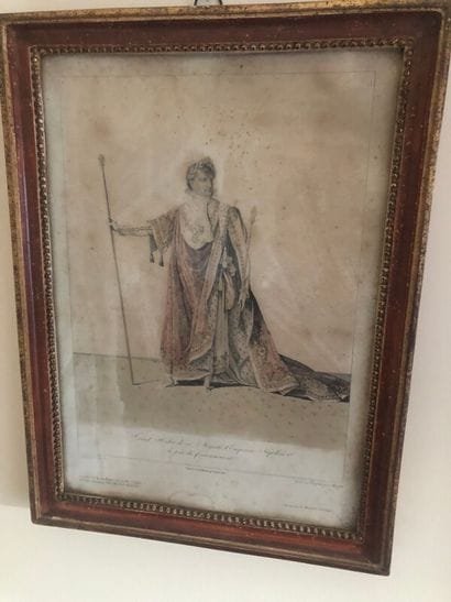 Napoléon et Joséphine 

Deux gravures formant...