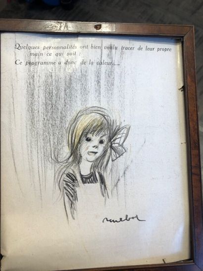 Lot de dessins et reproductions :

-Ecole...